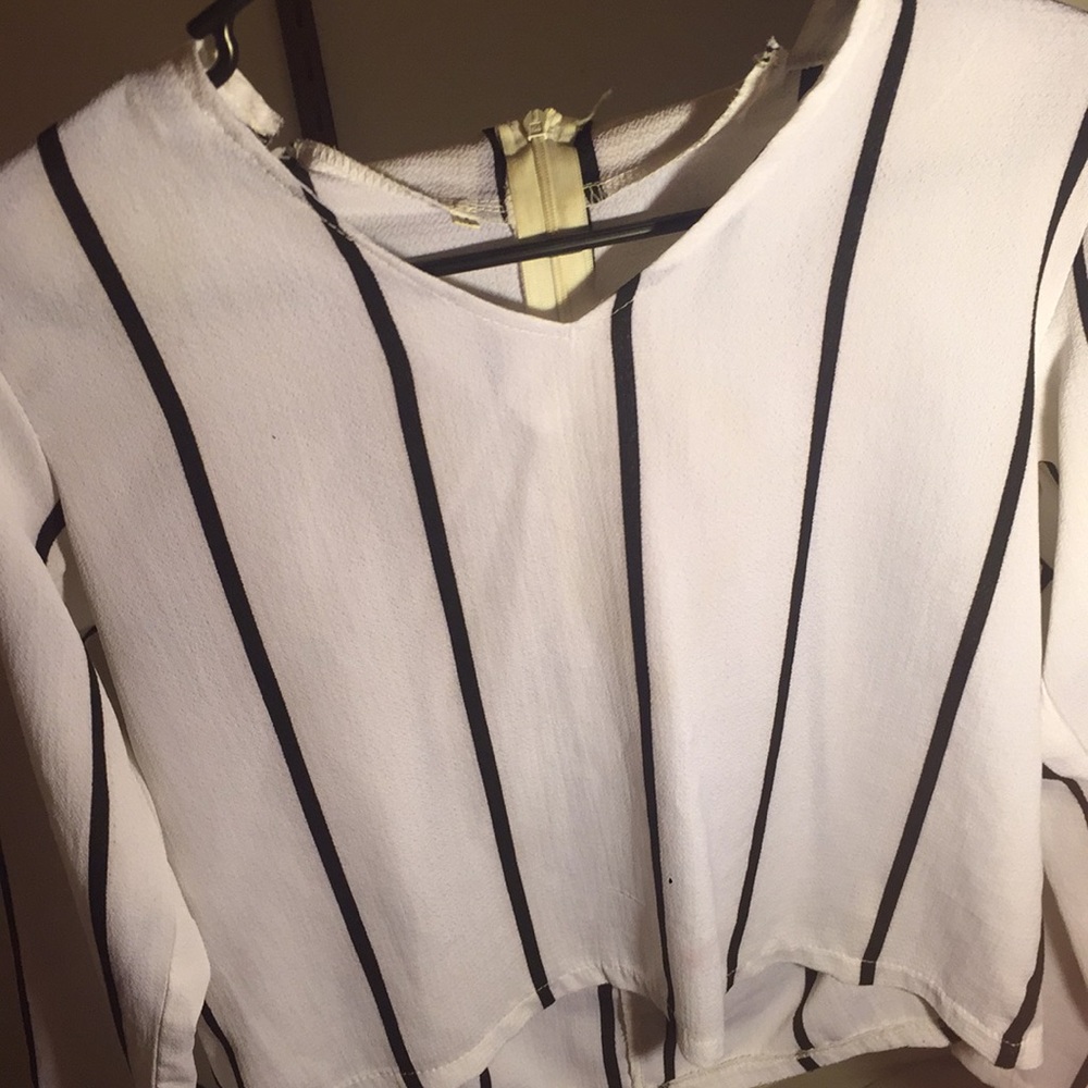 black and white striped dress shirt